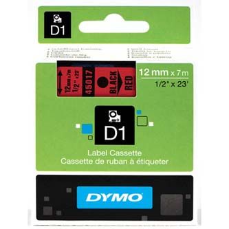 Originál DYMO páska S0720570 D1 12mm x 7m čierna na červenej 45017
